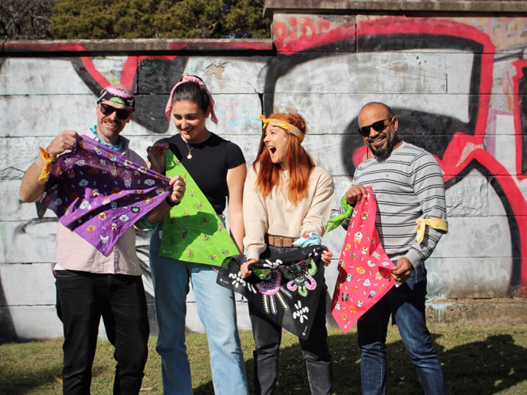 canteen staff members with bandannas